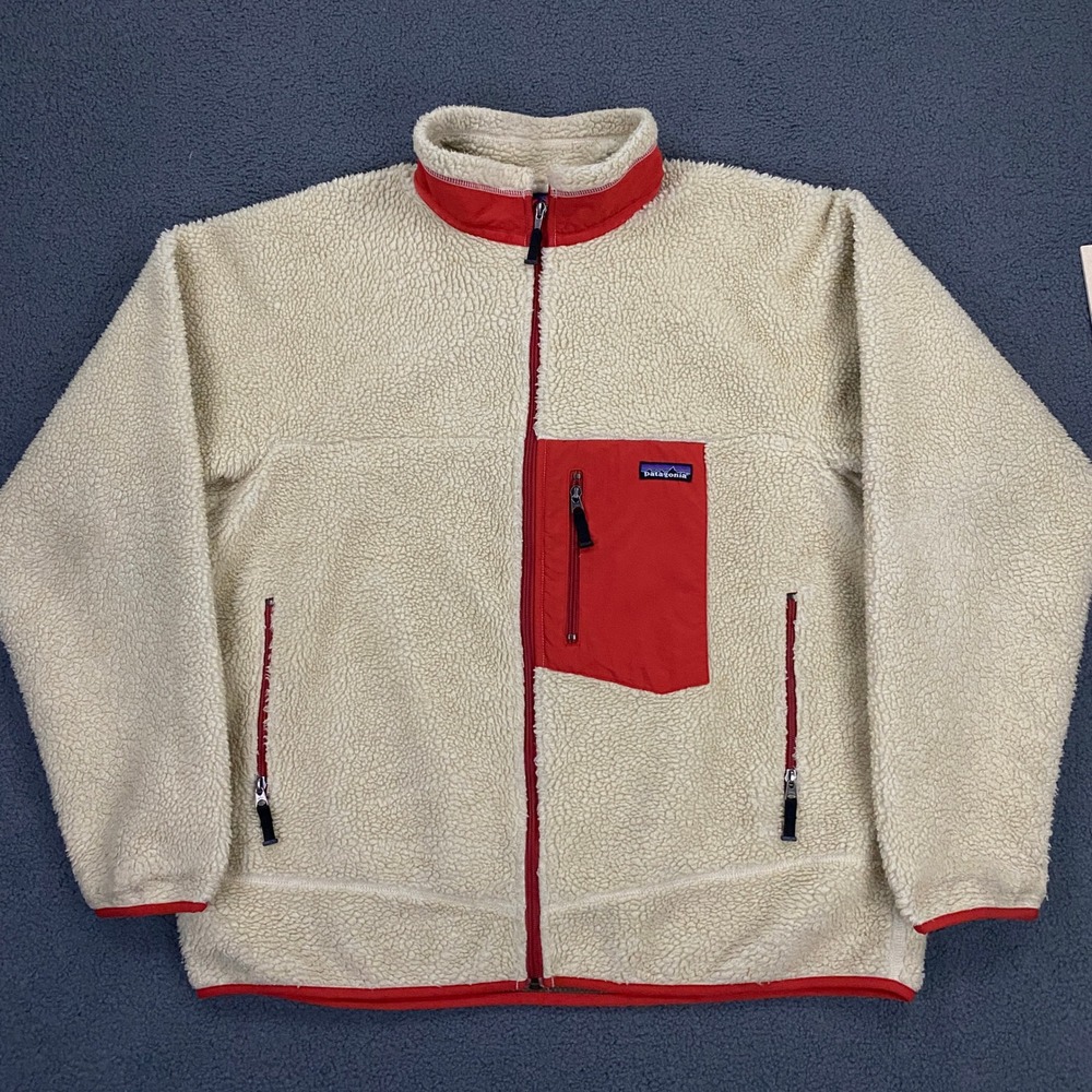 Patagonia Classic Retro-X Fleece Jacket Mens XL Cream Deep Pile Sherpa